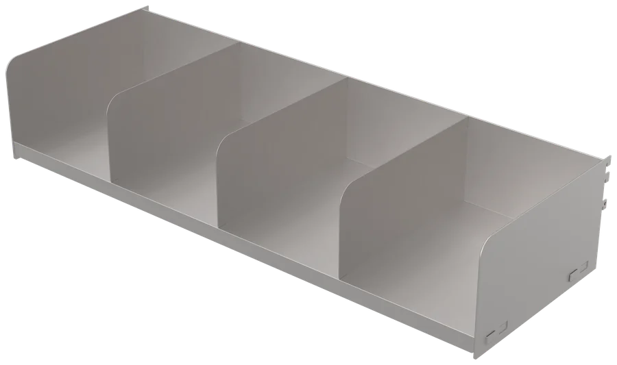 Intraspec low-profile browser bins product render